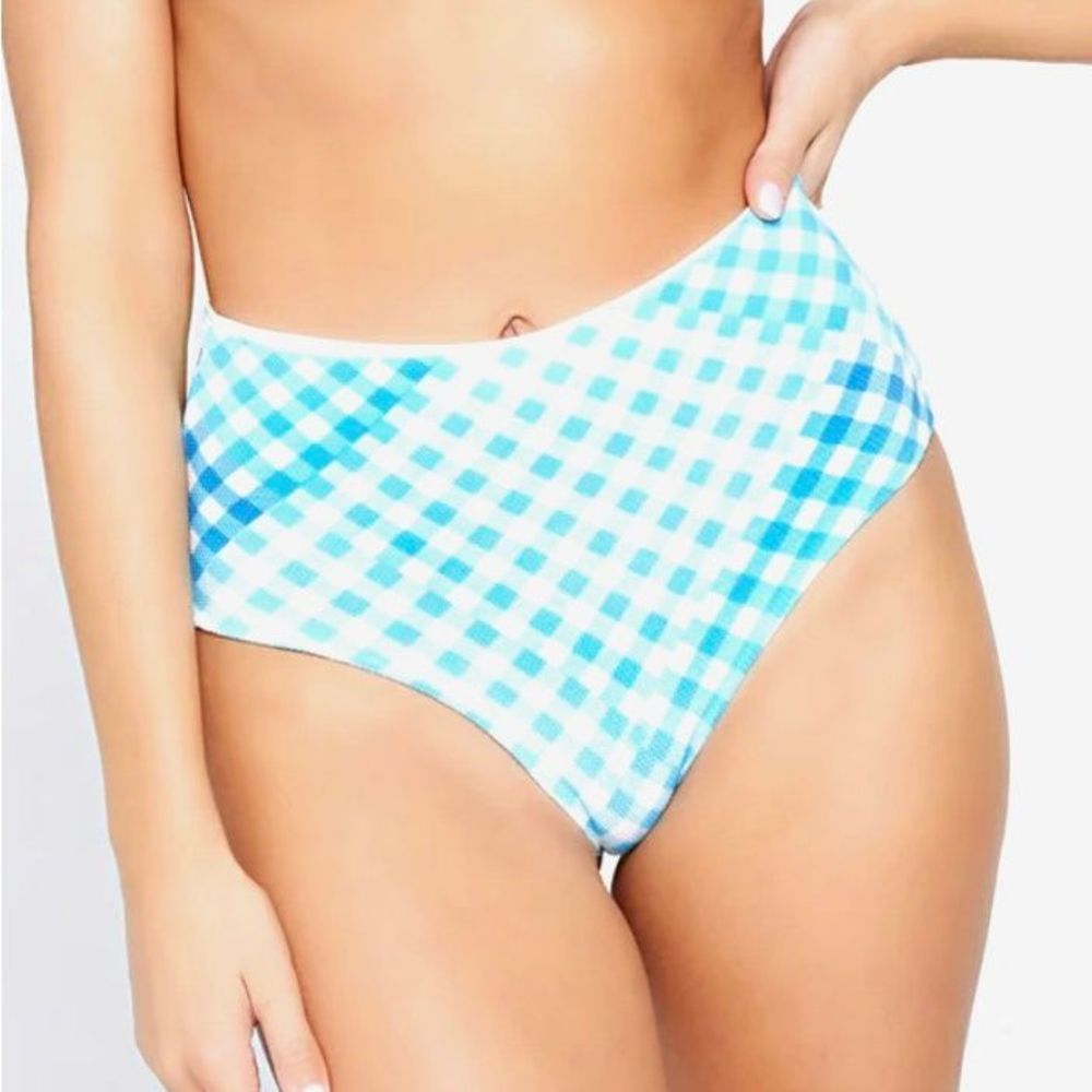 L*Space Portia Brittany Classic Swimsuit Bottom Cool Water Blue Large retail $99